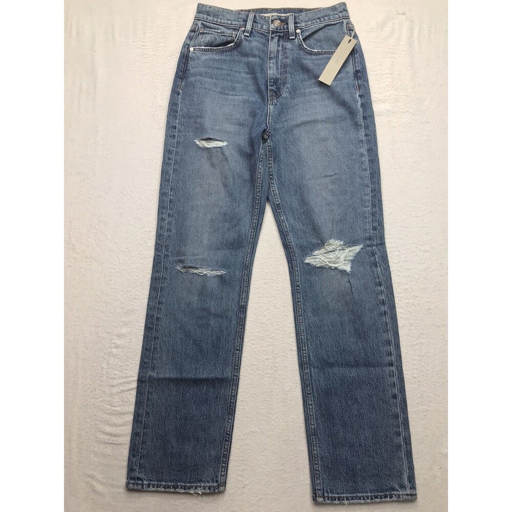 NWT HUDSON Jean Women 25(28x30) Jade Hi Rise Loose Icicle Distressed Wash